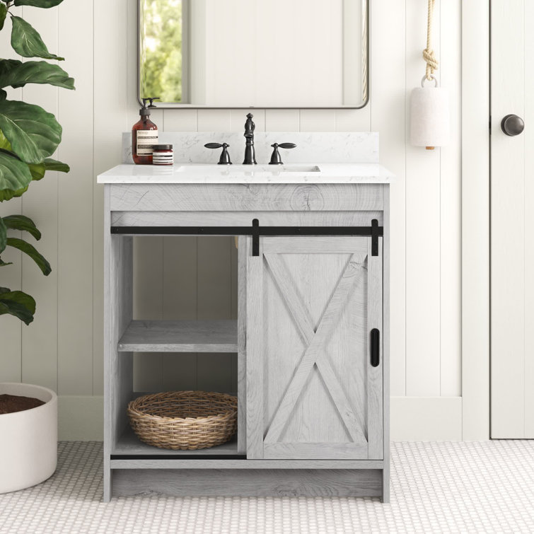 Sand & Stable Jillian 30'' Freestanding Single Bathroom Vanity with Engineered Stone Vanity Top